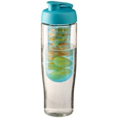  H2O Tempo® 700 ml flip lid sport bottle & infuser, PET, PP Plastic, Transparent,aqua blue