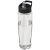 H2O Tempo® 700 ml spout lid sport bottle, PET, PP Plastic, Transparent, solid black