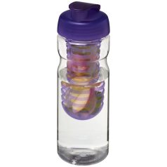   H2O Base® 650 ml flip lid sport bottle & infuser, PET, PP Plastic, Transparent,Purple  