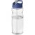 Sticla de apa, sport, 650 ml, 22.4xØ 7.35 cm, H2O, 20IUN0560, Transparent, Albastru, PET, Polipropilena