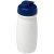 H2O Pulse® 600 ml flip lid sport bottle, PET, PP Plastic, White,Royal blue