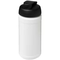   Baseline® Plus 500 ml flip lid sport bottle, LDPE, PP Plastic, White, solid black