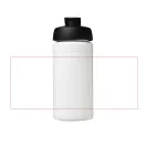 Baseline® Plus 500 ml flip lid sport bottle, LDPE, PP Plastic, White, solid black