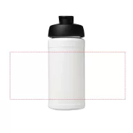   Baseline® Plus 500 ml flip lid sport bottle, LDPE, PP Plastic, White, solid black