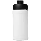 Baseline® Plus 500 ml flip lid sport bottle, LDPE, PP Plastic, White, solid black