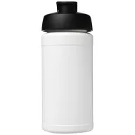  Baseline® Plus 500 ml flip lid sport bottle, LDPE, PP Plastic, White, solid black