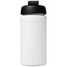 Baseline® Plus 500 ml flip lid sport bottle, LDPE, PP Plastic, White, solid black