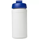 Baseline® Plus 500 ml flip lid sport bottle, LDPE, PP Plastic, White, Blue