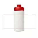Baseline® Plus 500 ml flip lid sport bottle, LDPE, PP Plastic, White, Red  