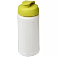   Baseline® Plus 500 ml flip lid sport bottle, LDPE, PP Plastic, White,Lime green