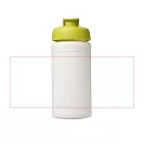 Baseline® Plus 500 ml flip lid sport bottle, LDPE, PP Plastic, White,Lime green