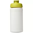Baseline® Plus 500 ml flip lid sport bottle, LDPE, PP Plastic, White,Lime green