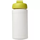 Baseline® Plus 500 ml flip lid sport bottle, LDPE, PP Plastic, White,Lime green
