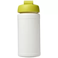   Baseline® Plus 500 ml flip lid sport bottle, LDPE, PP Plastic, White,Lime green