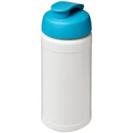   Baseline® Plus 500 ml flip lid sport bottle, LDPE, PP Plastic, White,Aqua