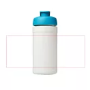 Baseline® Plus 500 ml flip lid sport bottle, LDPE, PP Plastic, White,Aqua