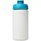 Baseline® Plus 500 ml flip lid sport bottle, LDPE, PP Plastic, White,Aqua