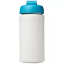 Baseline® Plus 500 ml flip lid sport bottle, LDPE, PP Plastic, White,Aqua