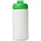 Baseline® Plus 500 ml flip lid sport bottle, LDPE, PP Plastic, White, Green  