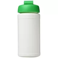   Baseline® Plus 500 ml flip lid sport bottle, LDPE, PP Plastic, White, Green  