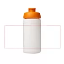 Baseline® Plus 500 ml flip lid sport bottle, LDPE, PP Plastic, White,Orange  