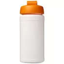 Baseline® Plus 500 ml flip lid sport bottle, LDPE, PP Plastic, White,Orange  