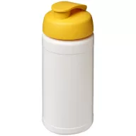  Baseline® Plus 500 ml flip lid sport bottle, LDPE, PP Plastic, White,Yellow  