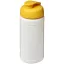 Baseline® Plus 500 ml flip lid sport bottle, LDPE, PP Plastic, White,Yellow  