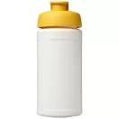 Baseline® Plus 500 ml flip lid sport bottle, LDPE, PP Plastic, White,Yellow  