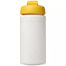 Baseline® Plus 500 ml flip lid sport bottle, LDPE, PP Plastic, White,Yellow  