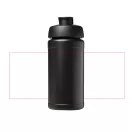 Baseline® Plus 500 ml flip lid sport bottle, LDPE, PP Plastic, solid black