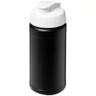   Baseline® Plus 500 ml flip lid sport bottle, LDPE, PP Plastic, solid black,White