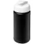 Baseline® Plus 500 ml flip lid sport bottle, LDPE, PP Plastic, solid black,White
