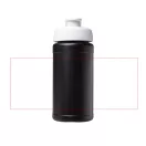 Baseline® Plus 500 ml flip lid sport bottle, LDPE, PP Plastic, solid black,White