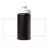   Baseline® Plus 500 ml flip lid sport bottle, LDPE, PP Plastic, solid black,White