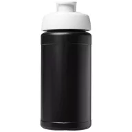   Baseline® Plus 500 ml flip lid sport bottle, LDPE, PP Plastic, solid black,White