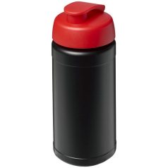   Baseline® Plus 500 ml flip lid sport bottle, LDPE, PP Plastic, solid black, Red  