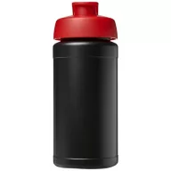   Baseline® Plus 500 ml flip lid sport bottle, LDPE, PP Plastic, solid black, Red  