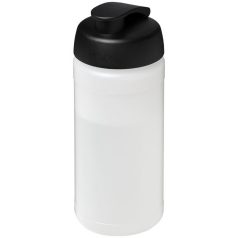   Baseline® Plus 500 ml flip lid sport bottle, LDPE, PP Plastic, Transparent, solid black