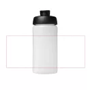 Baseline® Plus 500 ml flip lid sport bottle, LDPE, PP Plastic, Transparent, solid black