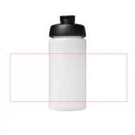   Baseline® Plus 500 ml flip lid sport bottle, LDPE, PP Plastic, Transparent, solid black