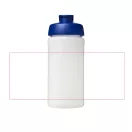 Baseline® Plus 500 ml flip lid sport bottle, LDPE, PP Plastic, Transparent, Blue