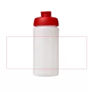 Baseline® Plus 500 ml flip lid sport bottle, LDPE, PP Plastic, Transparent, Red  