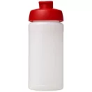 Baseline® Plus 500 ml flip lid sport bottle, LDPE, PP Plastic, Transparent, Red  
