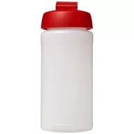   Baseline® Plus 500 ml flip lid sport bottle, LDPE, PP Plastic, Transparent, Red  