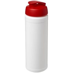   Baseline® Plus 750 ml flip lid sport bottle, LDPE, PP Plastic, White, Red  