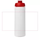 Baseline® Plus 750 ml flip lid sport bottle, LDPE, PP Plastic, White, Red  