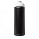 Baseline® Plus 750 ml flip lid sport bottle, LDPE, PP Plastic, solid black,White
