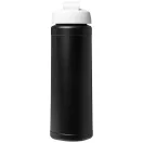 Baseline® Plus 750 ml flip lid sport bottle, LDPE, PP Plastic, solid black,White