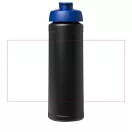 Baseline® Plus 750 ml flip lid sport bottle, LDPE, PP Plastic, solid black, Blue
